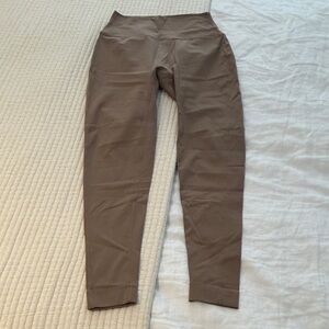 Tan High-Waisted set active Leggings - large